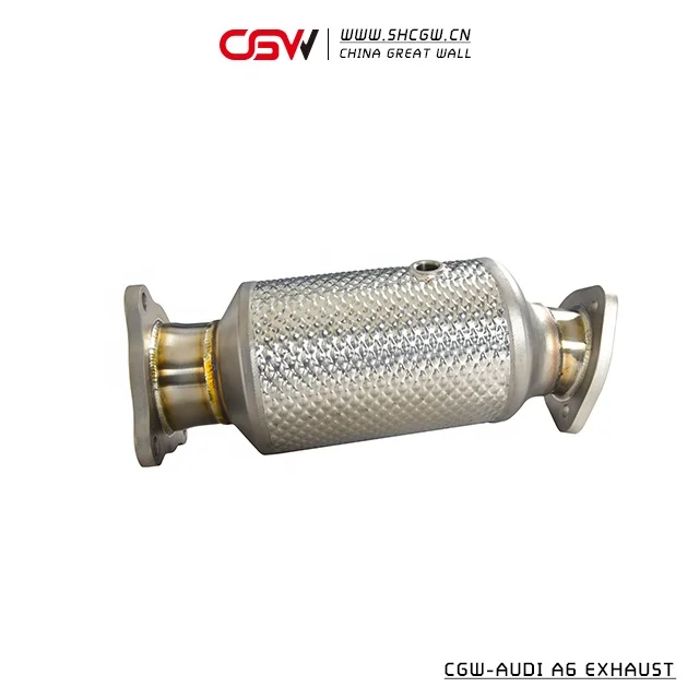 Popular Design Automobile SS304 Muffler Exhaust  Sound Header for A6 C8 2.0T Downpipe Heat Shield Casting Section - view 4