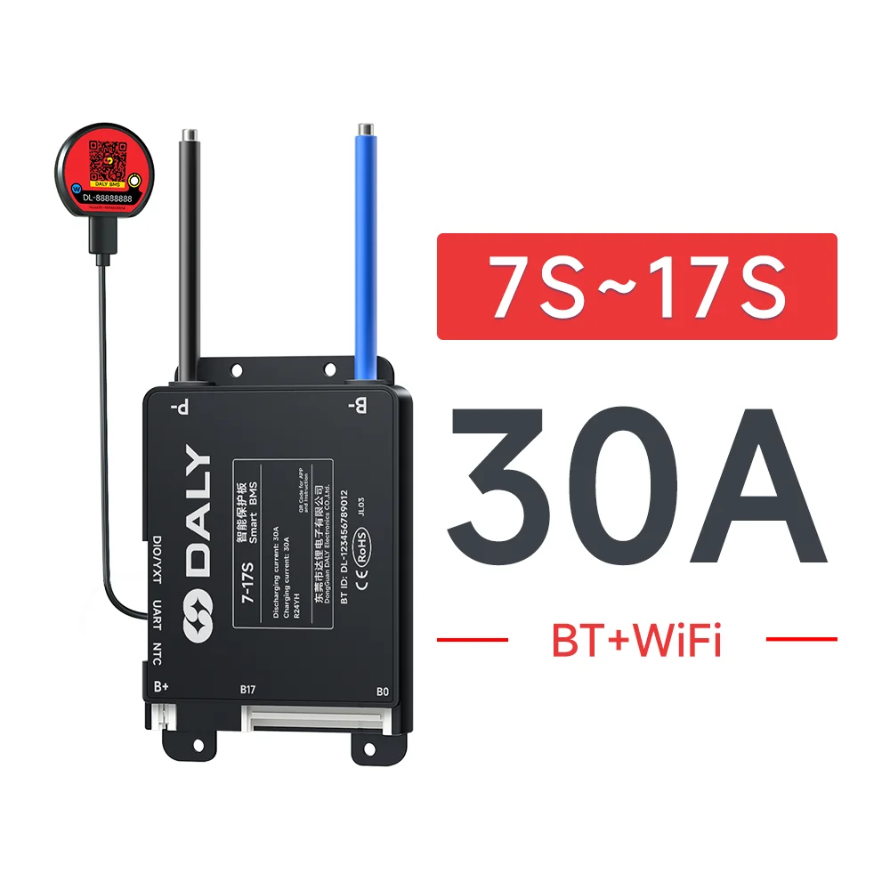 Daly Smart BMS 30A 40A 60A 80A 100A 120A 150A 200A WIFI Ingebouwde Bluetooth 7S 8S 13S 14S 16S 17S 20S 24S Lifepo4 Li-Ion LTO