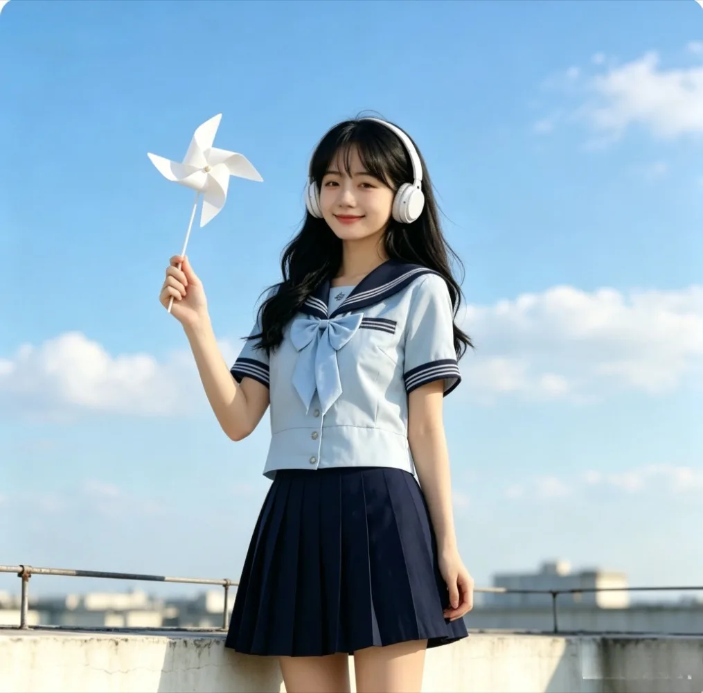 College Style JK School Uniform Set,Women short Sleeve Top And Pleated Short Skirt, Daily Outfit For Campus Casual Daily Wear