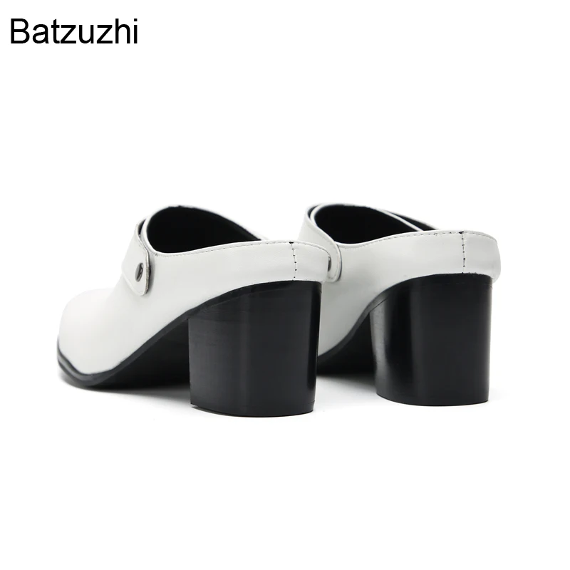 Batzuzhi New Design Men's Shoes White & Black High Heels Leather Dress Shoes Men Party Zapatos Hombre, Big Sies 38-46!