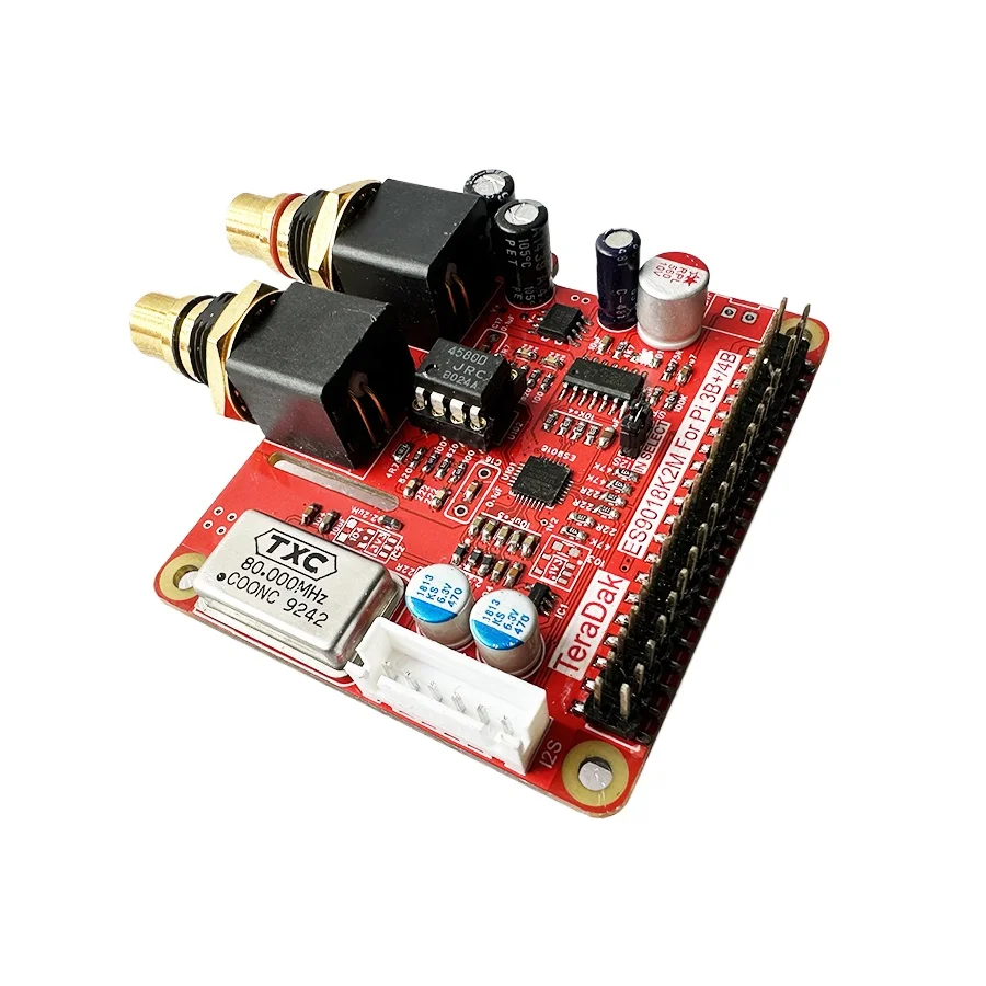 Placa decodificadora de expansión ES9018K2M Raspberry Pi I2S DAC tarjeta de sonido de Audio Digital 4580D OP AMP para Raspberry Pi 4B 3B 3B + 2B +