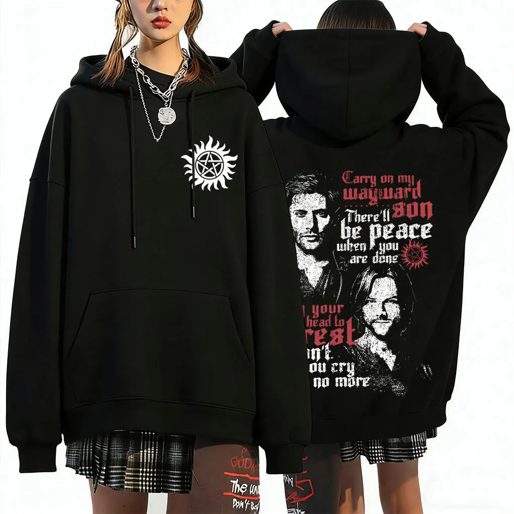 TV Series Supernatural Hoodie Men Women Clothing Sweatshirt Unisex Cosplay Merch Streetwear Man Casual Vintage Oversized Hoodies