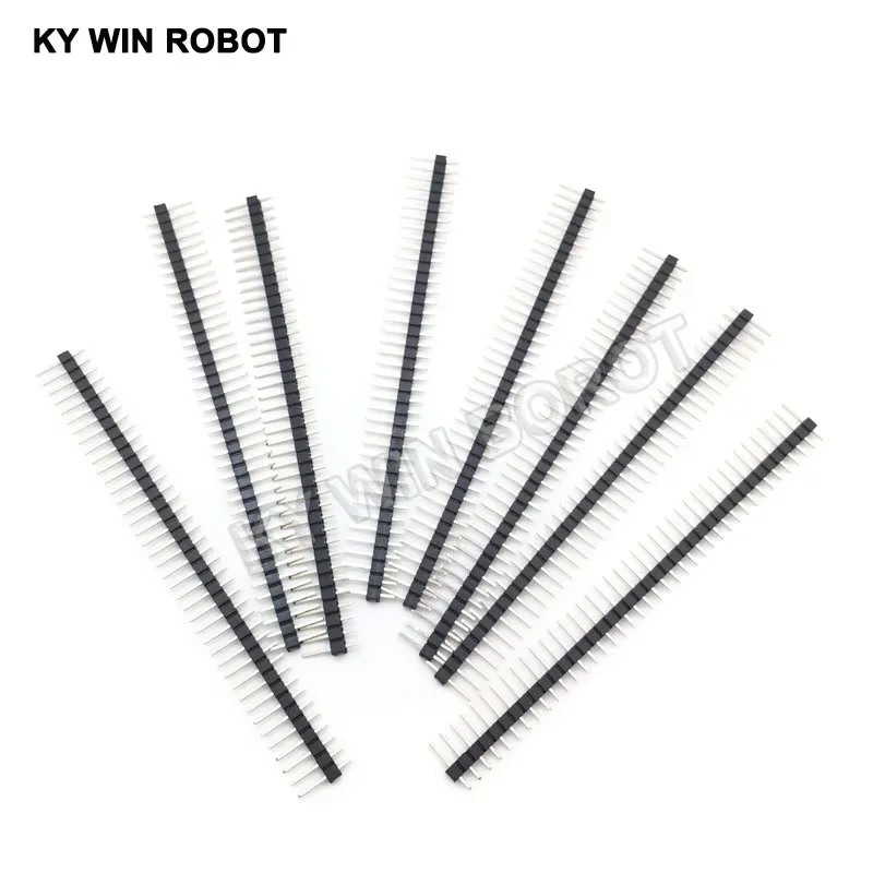 10pcs 40 Pin 1x40 Single Row Male 2.54 Breakable Pin Header Connector Strip for Arduino Black