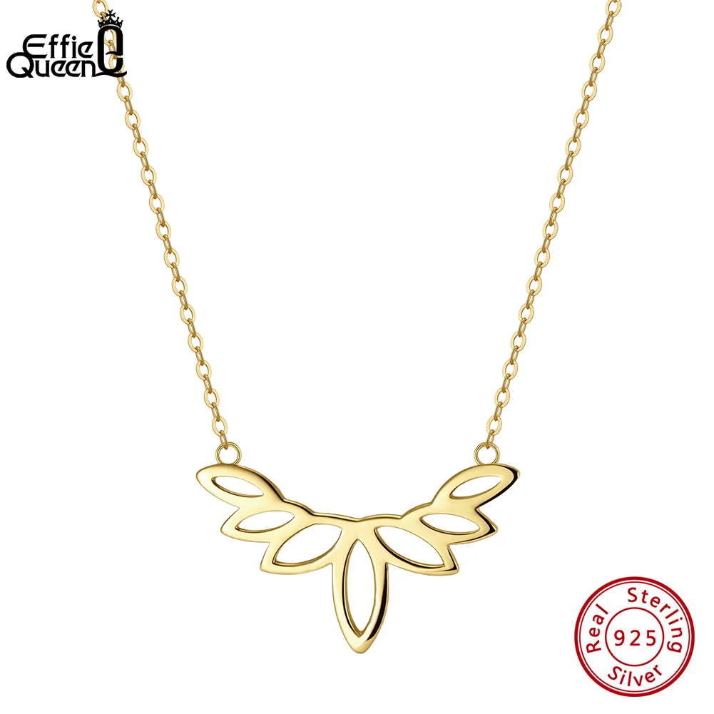 

Effie Queen Genuine 925 Silver 14k Gold Wing Pendant Necklace Simple Jewelry for Women Men's Necklace 2025 Trend Necklace GAN16