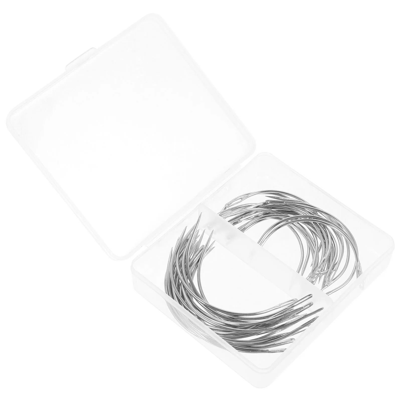 

40Pcs Curved Needle Set 2 Sizes Metal Big Eye Sewing Needles Sturdy for Upholstery Carpet Tent Awning Repair