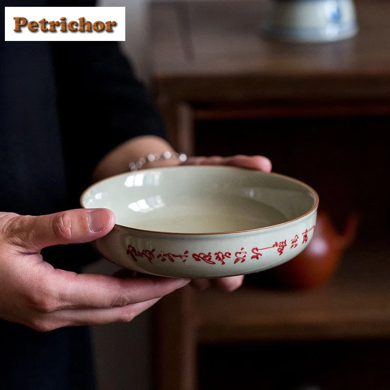 

Handwritten Poetry And Prose Pot Bearing Holder Teacup Dessert Serving Trays Dry Soaking Table Tea Tray Coasters Drinkware Craft