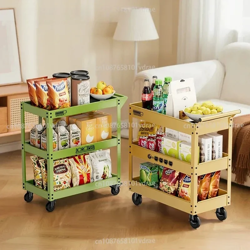 Heavy-duty Mobile Storage Rack, Three-tier Multifunctional Tool Trolley, Studio Storage Trolley