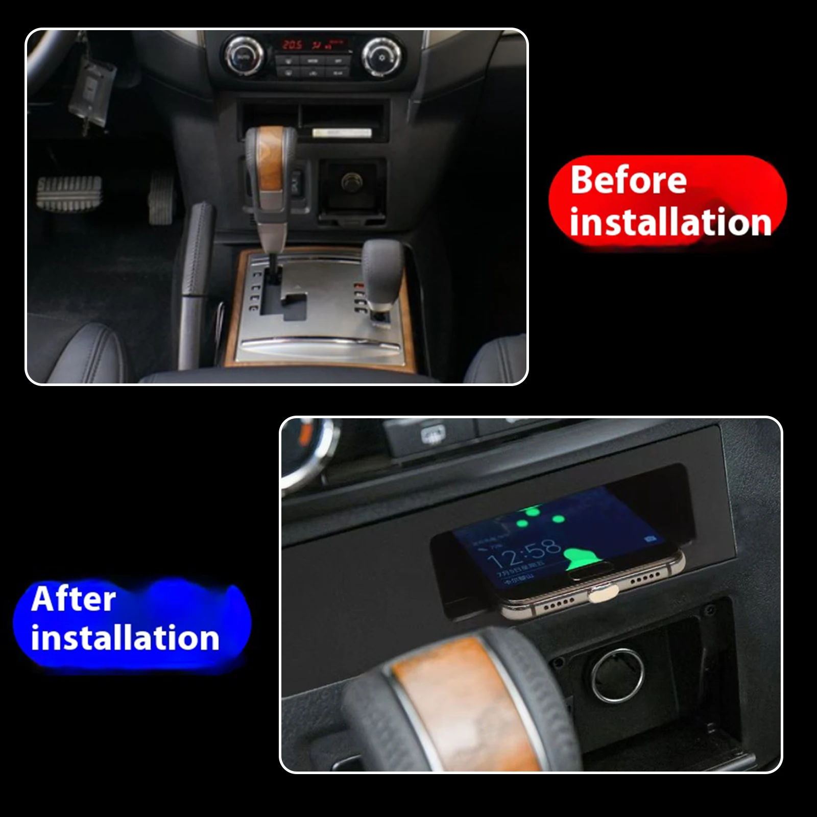 لميتسوبيشي باجيرو 2008 2010 2011 2012 2013 2014 2016 سيارة مركز وحدة التحكم الهاتف سريع شاحن لاسلكي لوحة شحن حامل