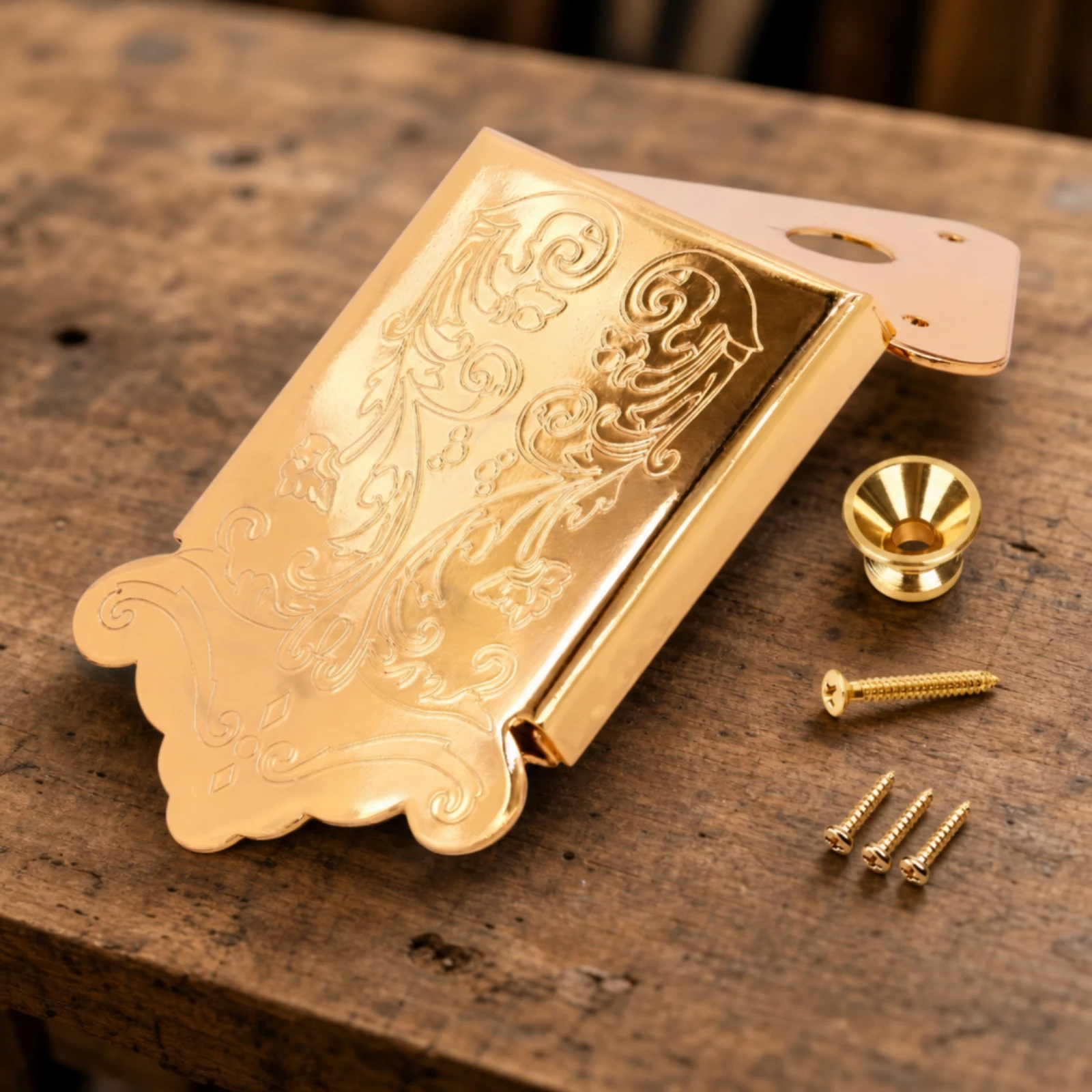 Mandolin Tailpiece Engraved Mandolin Tailpiece with Screws Instrument Accessory Easy Installation Hardware Triangular