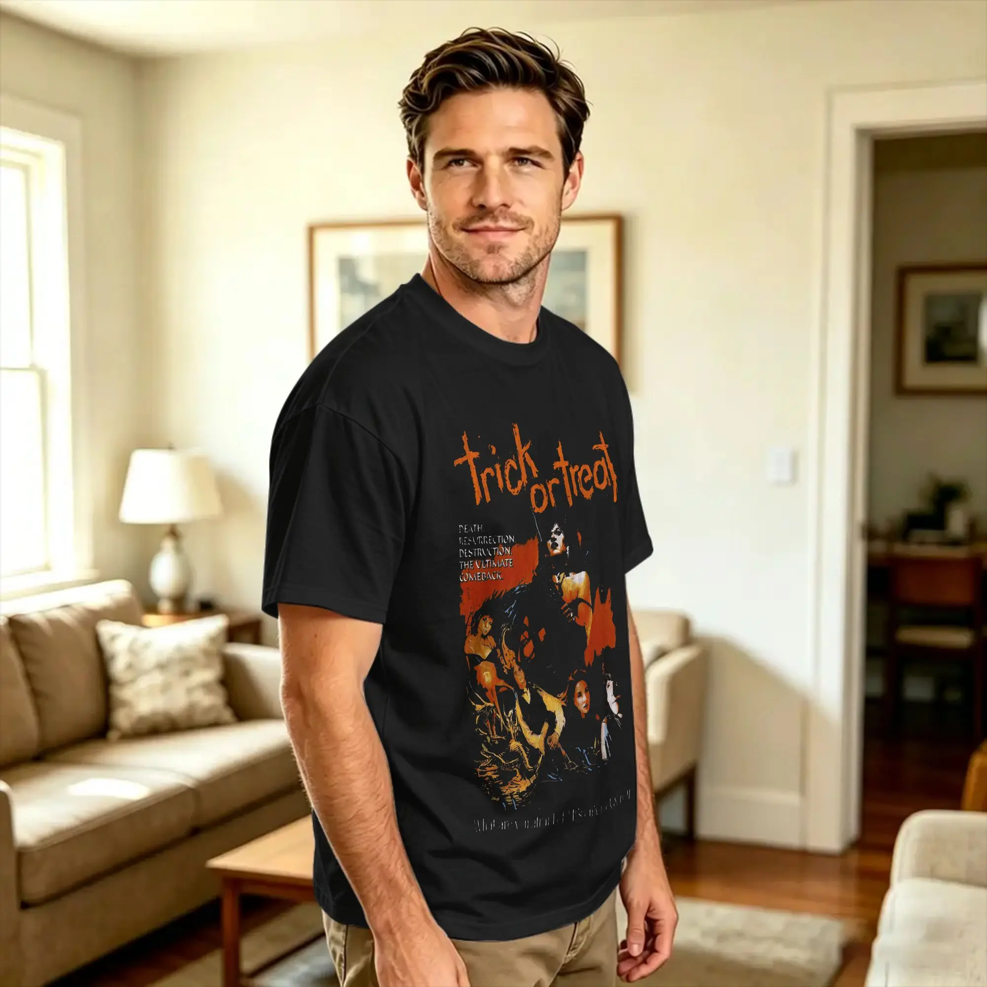 Men's T Shirt Trick or Treat, Sammi Curr Horror Classic T-Shirts Leisure  Summer Tees Vintage Pure Cotton Tops Gift