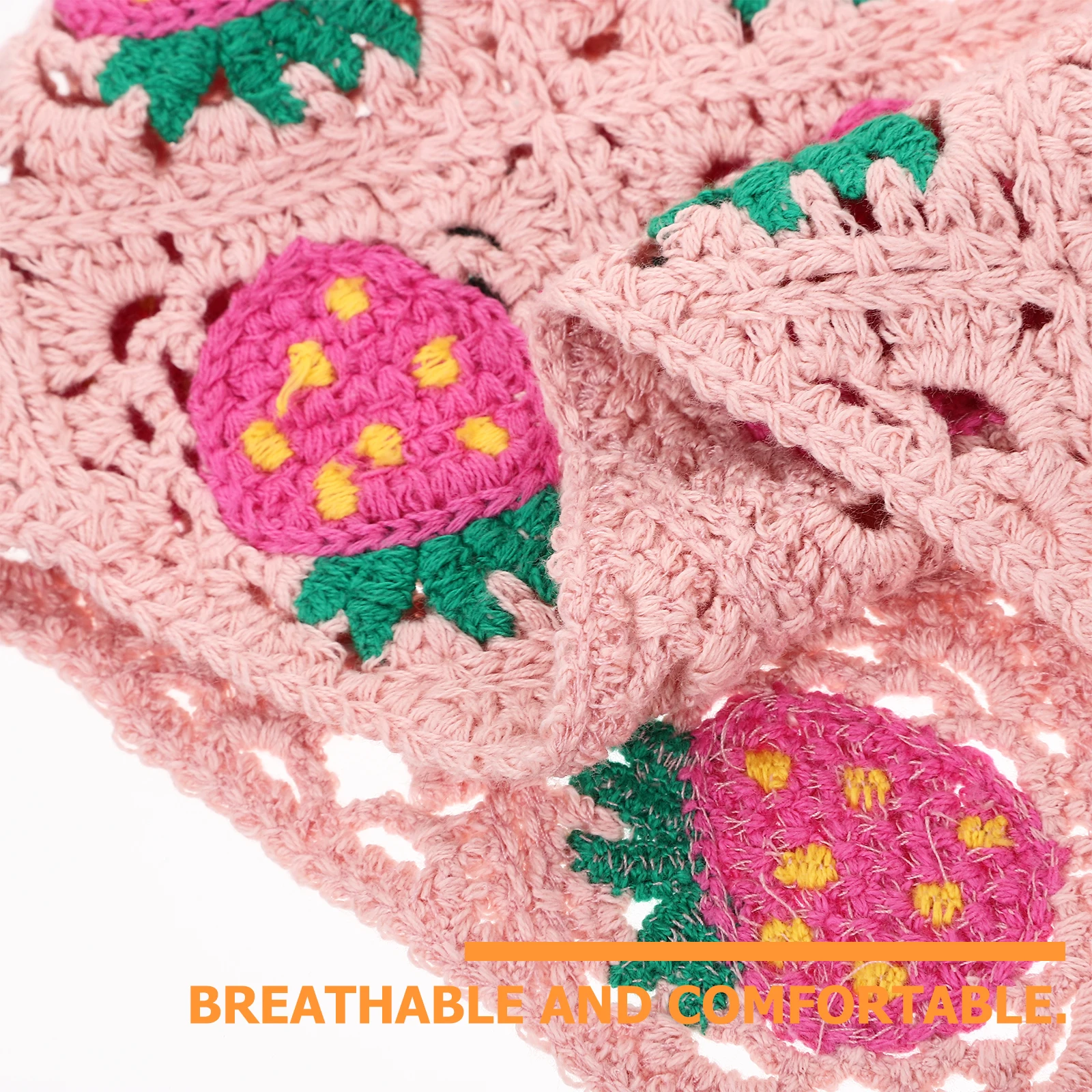 

2 pcs Crocheted Knitted Hair B Cute Headscarf Beige Pink Women Accessories Hair Scarves