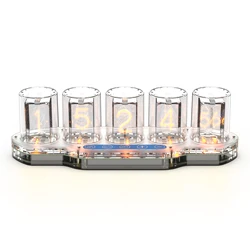 Nixie Tube Clock Light Simulation 7 Colors 5 Display Modes USB-C Powered Perfect Home Decoration & Gift LED Glow Tube Lamp