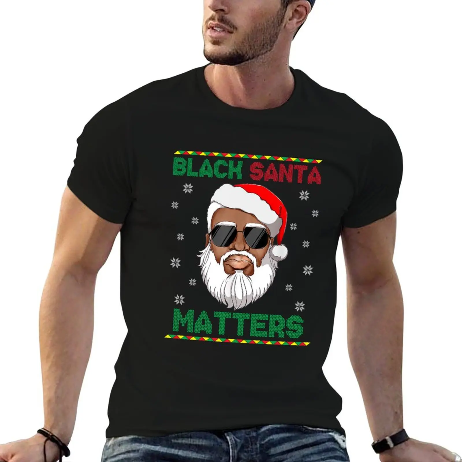

African American Santa Black Matters Christmas Pajama Family T-Shirt man t shirt summer man t shirt cotton high quality T-Shirt