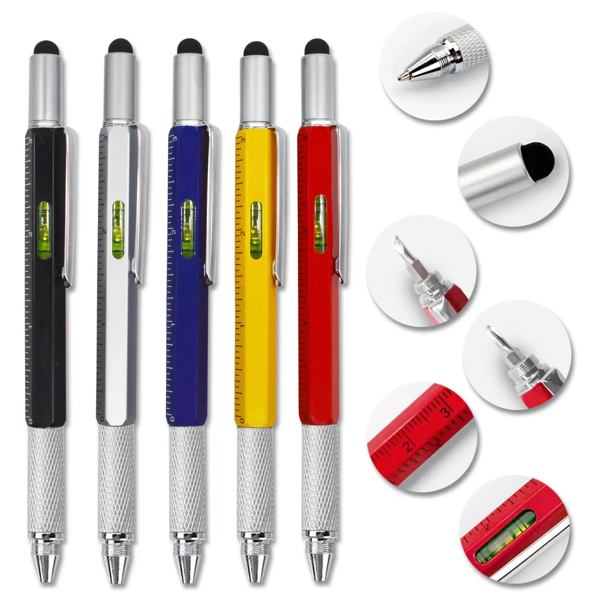 

Multifunction Handheld Screwdriver Tool Ballpoint Pen Measure Technical Ruler Screwdriver Touch Screen Stylus Spirit Level