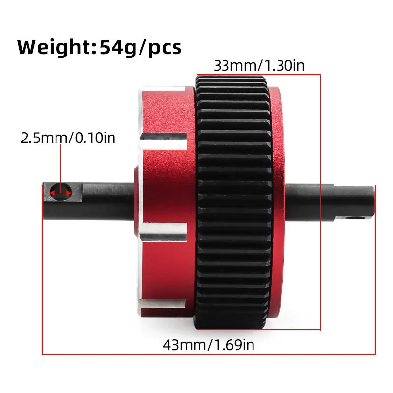Metal Complete 2WD Differential 2388X for 1/10 Traxxas Slash 2WD Bandit Rustler Stampede 2WD BL-2s XL-5 Ugrade Parts Accessories