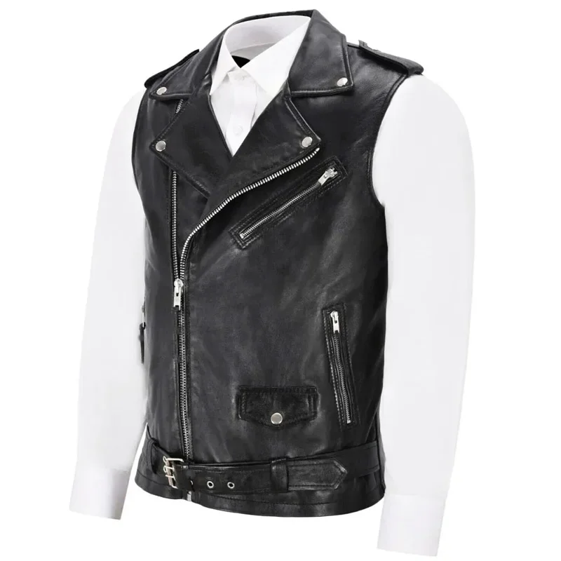 

Men's Leather Jacket PU Leather Vest Men's Motorcycle Jacket Party Vest Costume for Adults