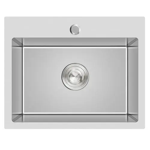 

Stainless Steel 20 Inch Single Basin Drop-In Kitchen Sink Brushed Finish 16x9 Inches