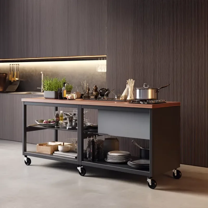for  Mobile Kitchen Island Car Convenient and Minimalist Design