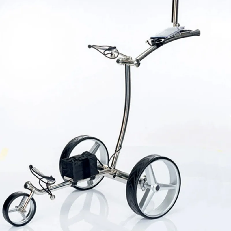 High Performance Stainless Steel Electric Golf Cart 24V Lithium Battery 400W Motor 12km/h Speed 18 Hole Course 30kg Load