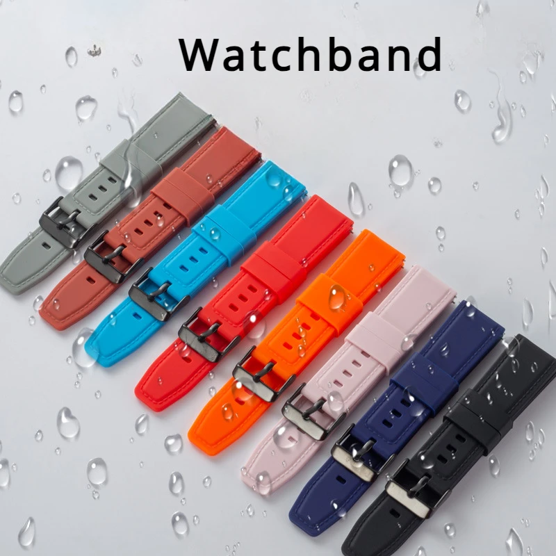 

20mm or 22mm Silicone Watchband for Huawei Watch GT2 /GT3 Pro 46mm /GT2e /HONOR Magic2 Simulated Vehicle Line Bracelet Wristband