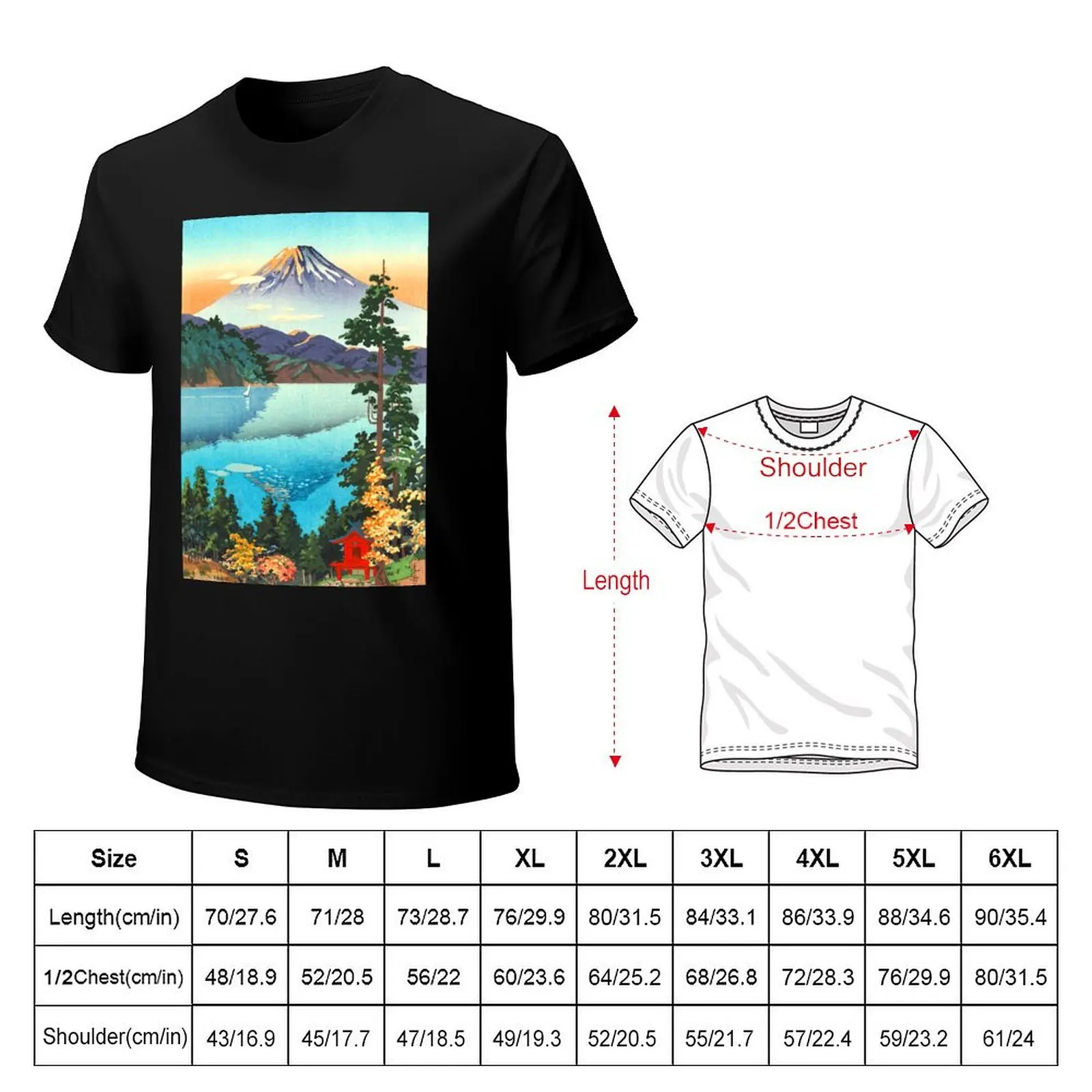 Tsuchiya Koitsu - Lake Ashi in the Hakone Hills T-Shirt vintage t shirts Aesthetic clothing sweat Men's t-shirts