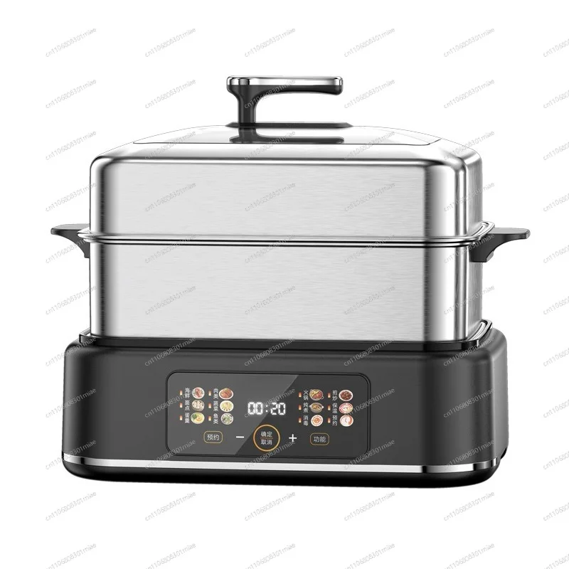 Stainless steel electric steamer for home use, multifunctional home reservation, three-layer cooking combo