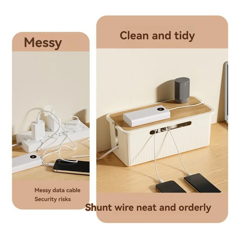 

CYCLI-Cable Management Box With Lid To Hide Wires& Power Strips Desk Computer Cable Organizer Box A 32X15x12.5Cm