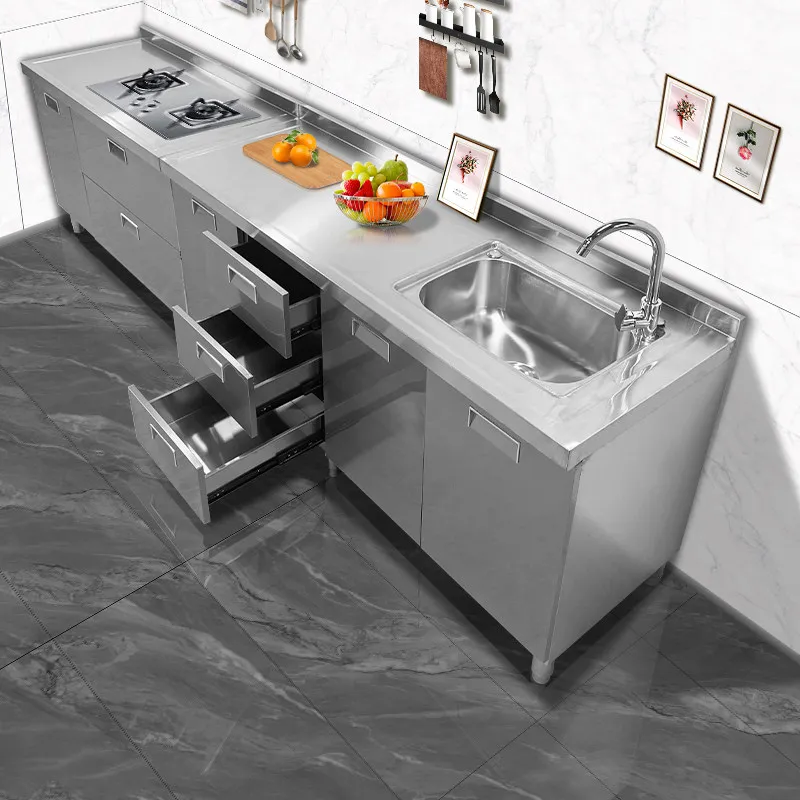 AA stainless steel kitchen cabinets upgraded and thickened integrated cabinets
