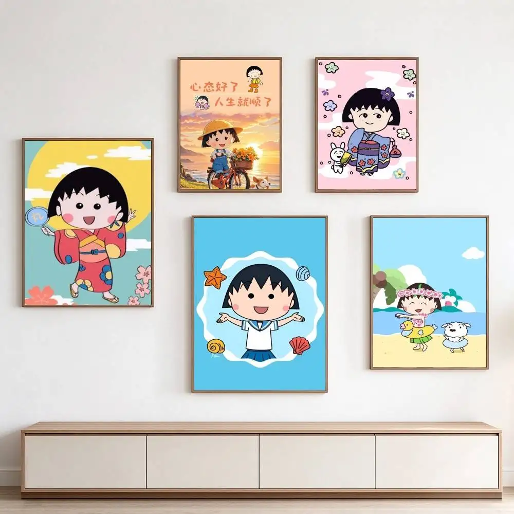 Chibi Maruko-Chan A-Anime  Poster High Quality Dorm Living Room Aesthetic Wall Decoration Painting Stickers Gift