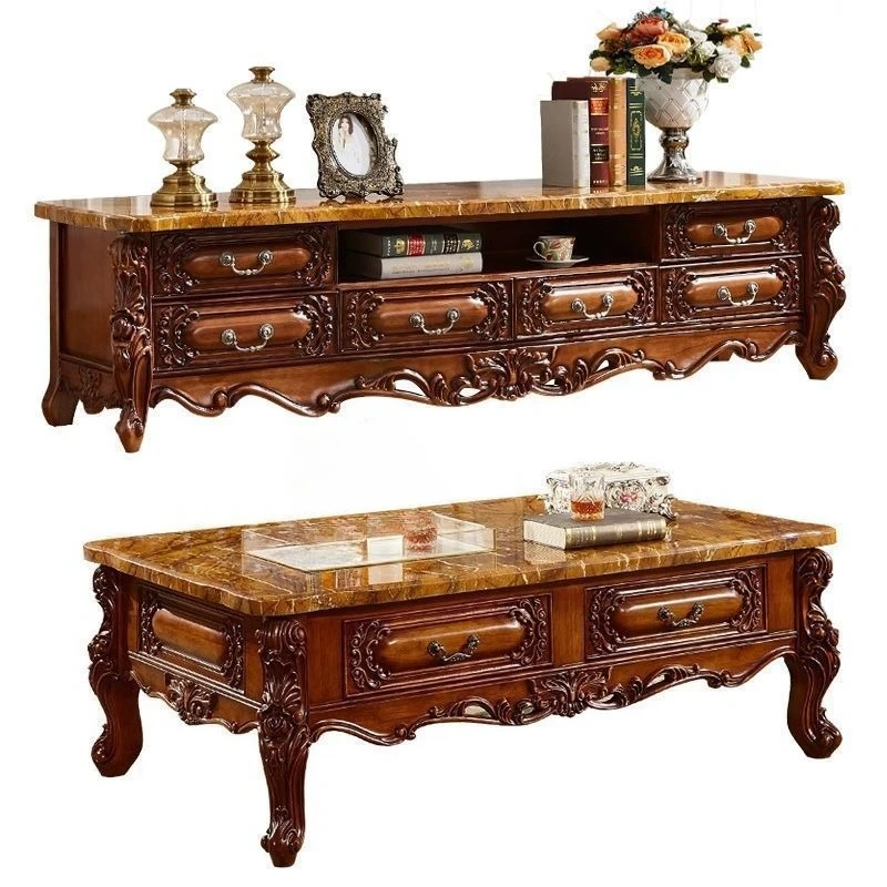 New European solid wood TV cabinet
