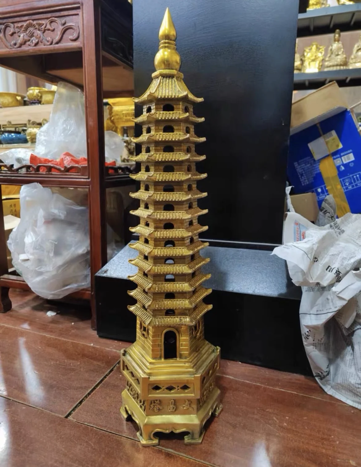 50cm large 2023 HOME Company FENG SHUI Effective exorcise evil spirits Town house COPPER WEN CHANG TA  Pagoda tower