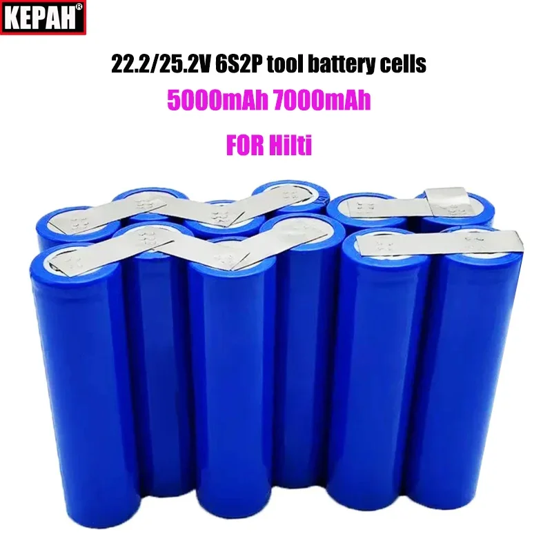 Akumulator litowy 22,2 V 25,2 V 18650 6S2P 5000 mAh 7000 mAh do Hilti CPC B18 B22 1800-A22 SID 22-A SID 18-A SFH 22-A itp.