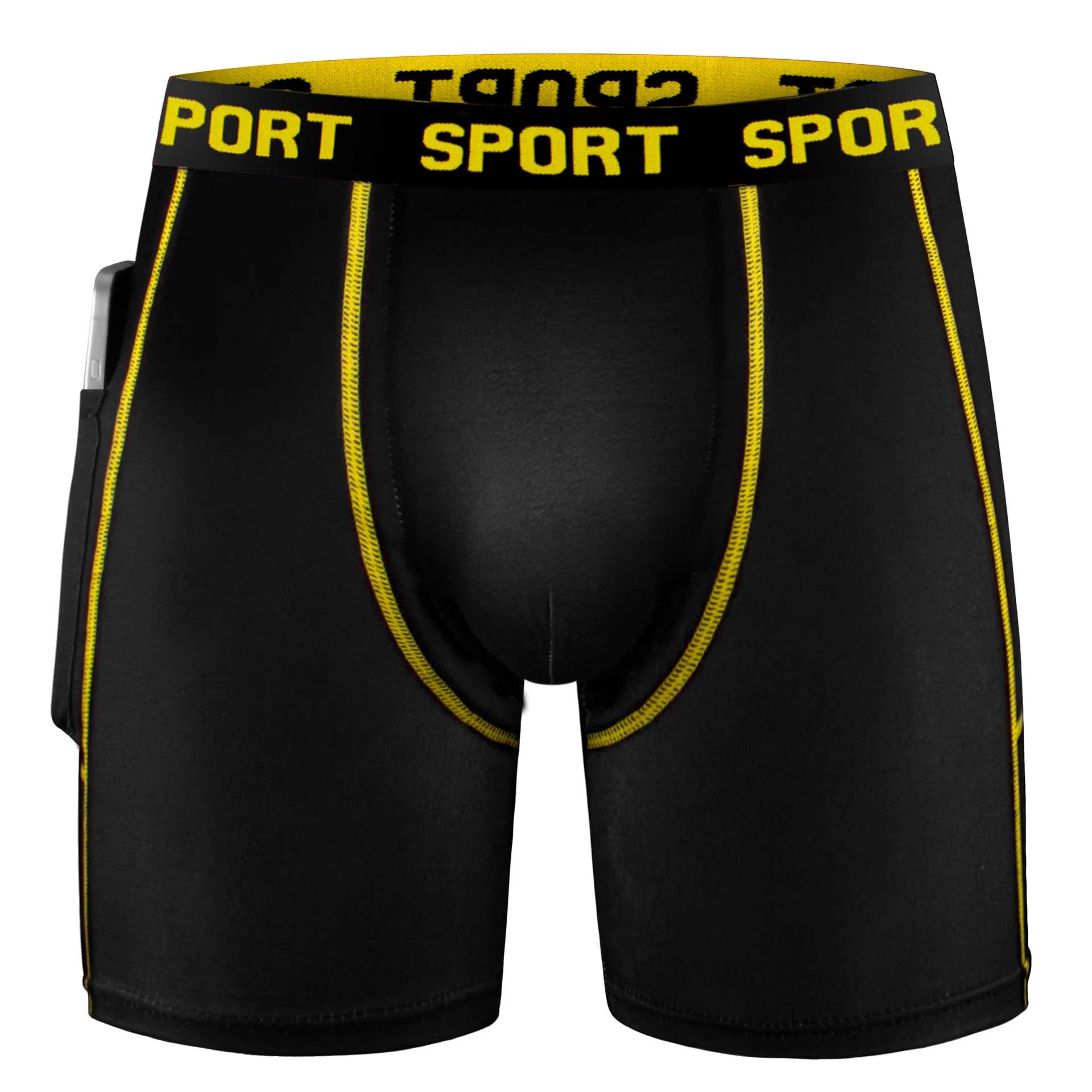 Ropa interior deportiva extendida para hombre, 2 uds., con diseño de bolsillo lateral, tamaño Extra grande, protección antirozaduras para piernas y entrepierna, calzoncillos tipo bóxer para piernas largas, fitness, correr, ciclismo