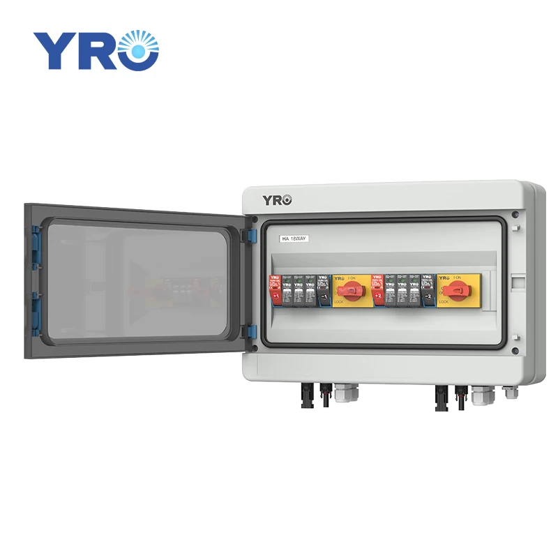 YRO PV Array Combiner Box 2 Strings DC 1000V 2 in 2 Out IP66 Protection Solar Panel PV Combiner Box Waterproof