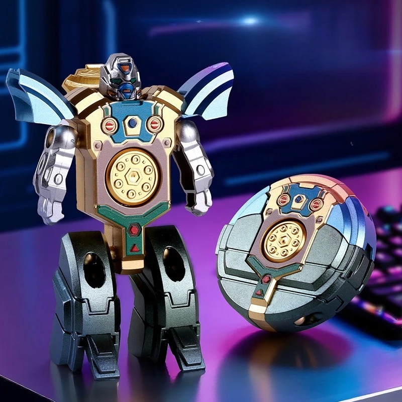 Transformujący się robot, fidget spinner, bączek do kręcenia w dłoni, gyro na opuszki palców, metalowy zabawka antystresowa EDC, redukująca niepokój dla dzieci.