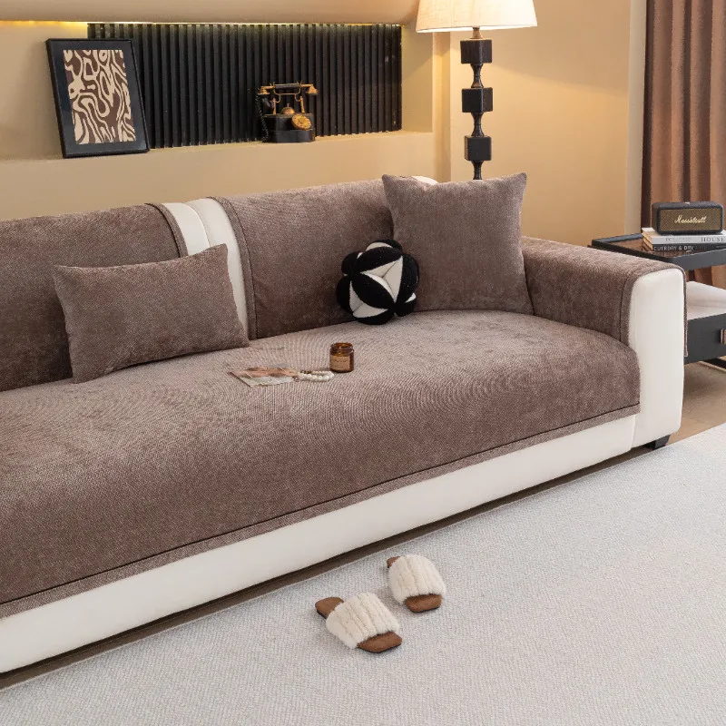 1pcs Solid Color Simple Sofa Cover Wear Resistant Non Slip Couch Protector Anti Slip Thickened Slipcovers Furniture Mat