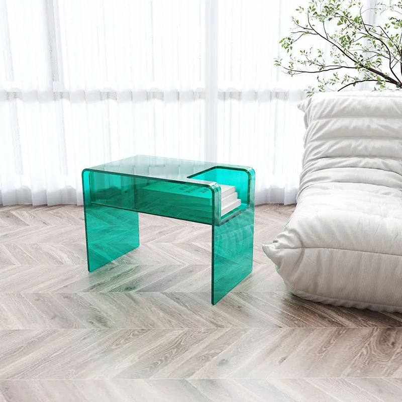 

Sofa Magazine Small Bookshelf Side Table Bedside Coffee Table Shelf Bedroom Creative Corner Table Transparent Side