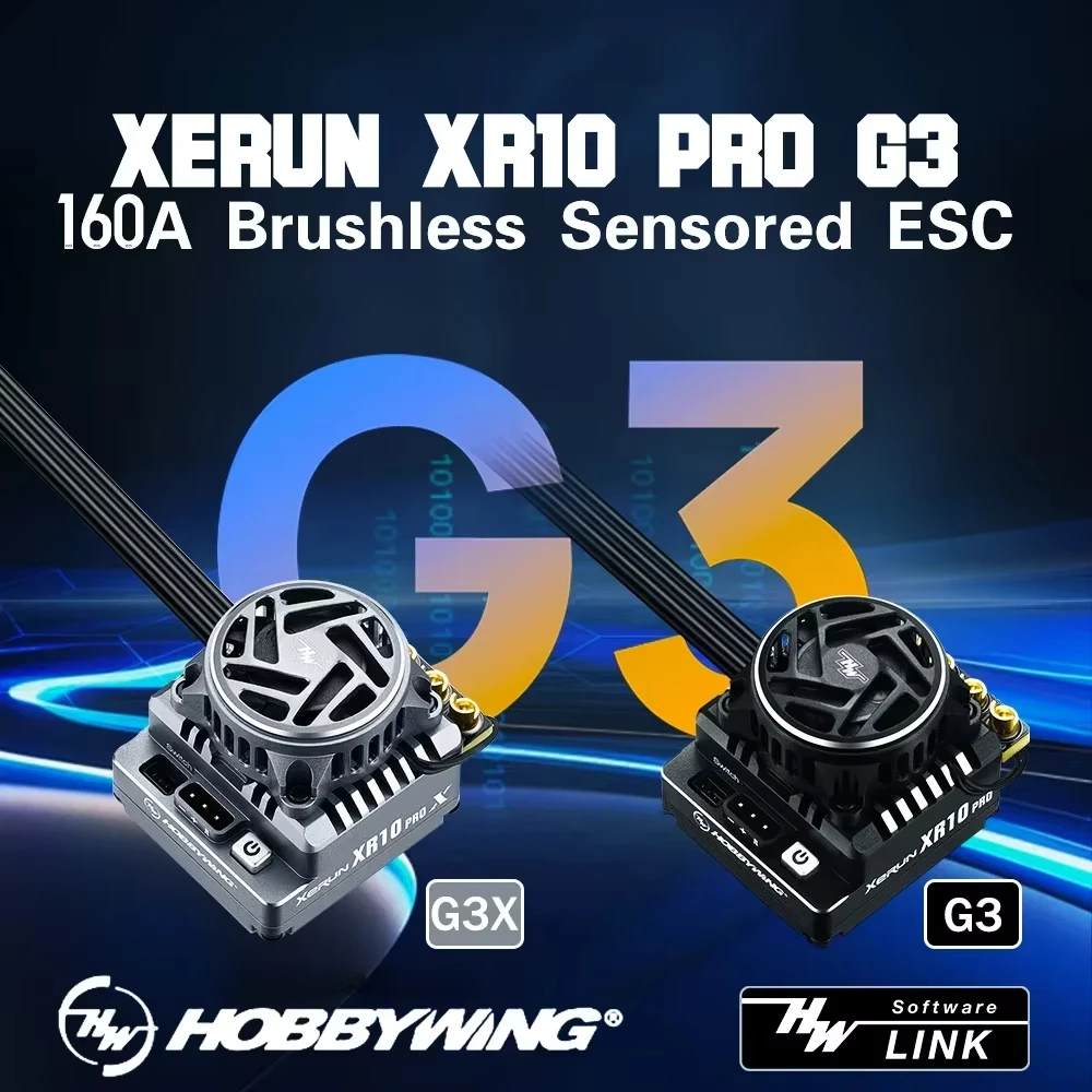 Hobbywing xerun xr10 pro g3 g3x 160a esc com sensor sem escova