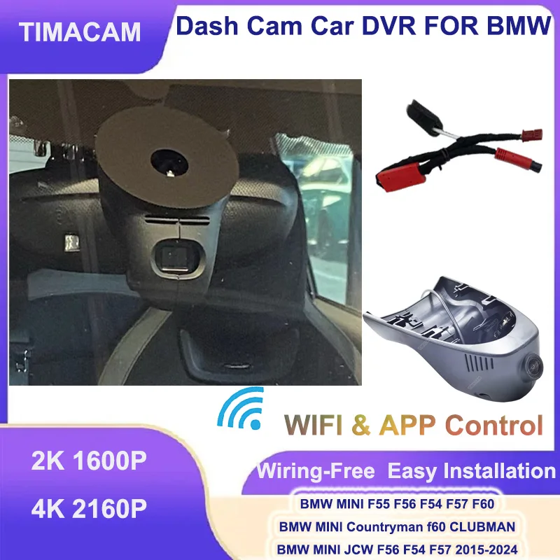 

Автомобильный видеорегистратор TIMACAM 2K 4K 2160P с двумя камерами для BMW MINI Countryman CLUBMAN F54 F55 F60 F56 F57 JCW F54 F56 F57 2015-2022