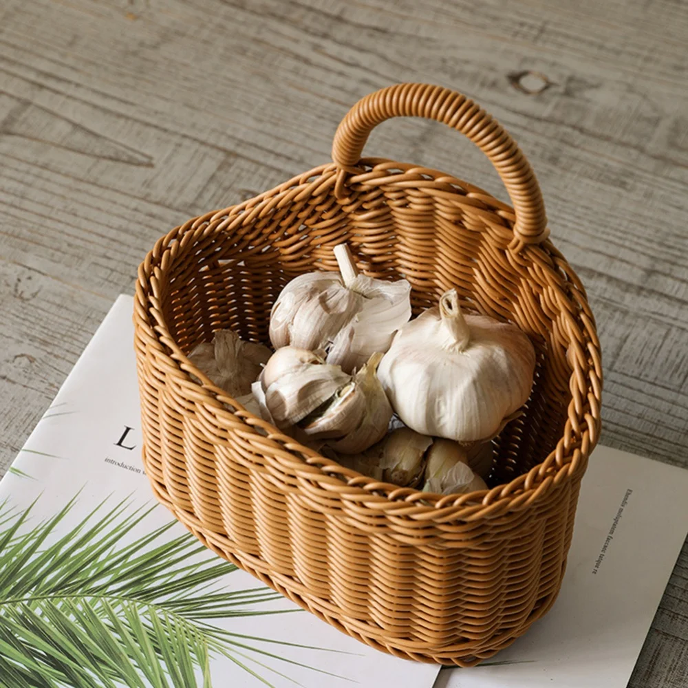 Handwoven Cesta De Parede Pendurada, Cesta De Frutas E Vegetais, Cesta De Planta De Teardrop, Mesa De Cozinha, Recipiente De Armazenamento, XS-2XL