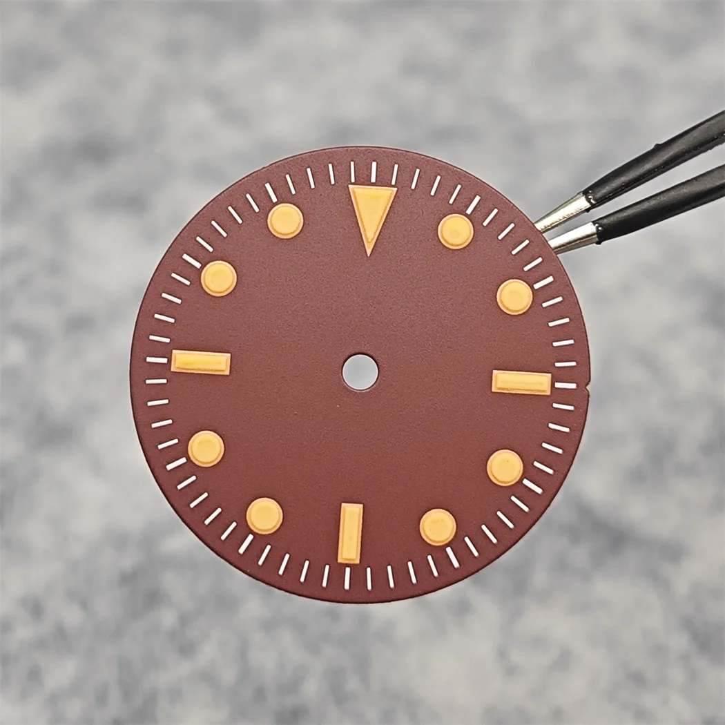 Orange Scale Red Watch Dial No Calendar Window Without Date Watch Accessories No Luminous Suitable for NH35/ 8215/ 2836 Movement