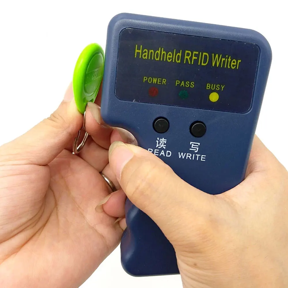 125KHz EM4100 RFID Copier Writer Duplicator Programmer Reader + T5577 EM4305 Rewritable ID Keyfobs Tags Card 5200 Handheld