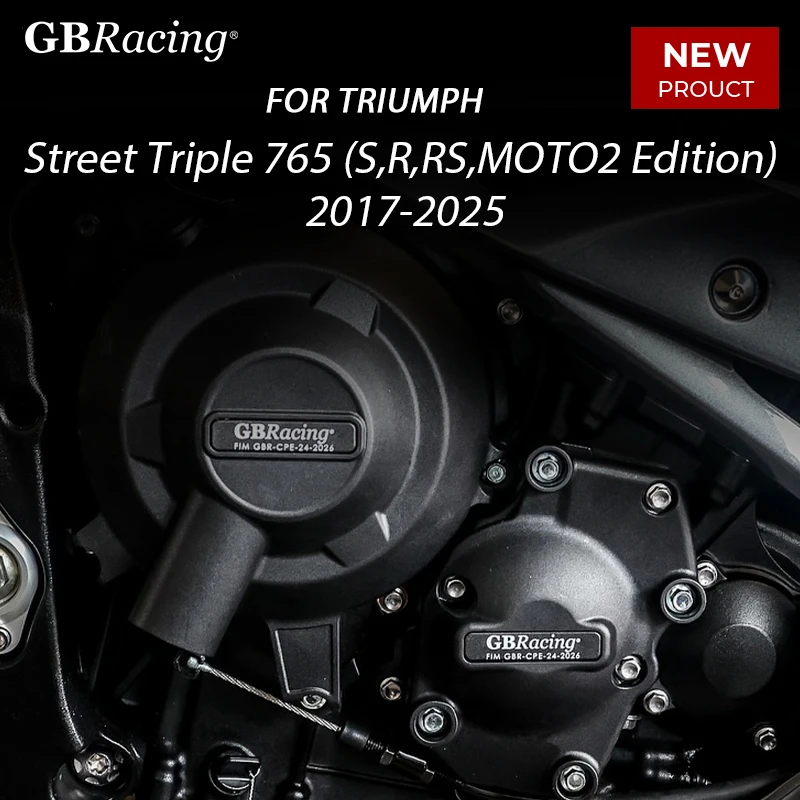 GBRacing pour TRIUMPH Street Triple 765 (S,R,RS,MOTO2 Edition) 2017-2025 couvercle d'alternateur couvercle de synchronisation d'embrayage support d'atelier de 8mm