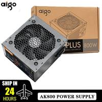 Aigo AK Fonte 800W Power Supply RGB 120mm Fan Eu plug 24pin Input 220V ATX Gaming DIY Desktop Computer PC Gabinetes Gamer PSU