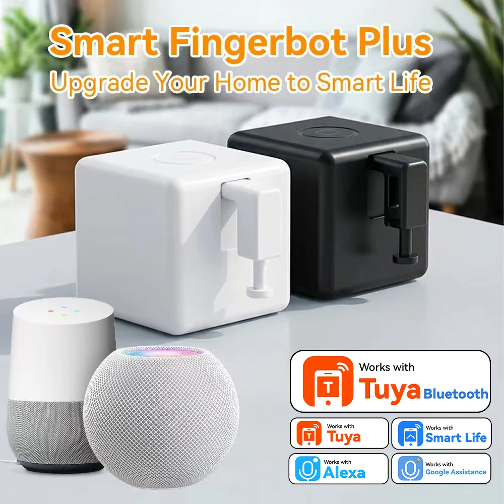 

Умный робот-кнопкодаватель Tuya Fingerbot Plus Bluetooth для кофемашин, ПК и дома с голосовым управлением Alexa Google и таймером Smart Life