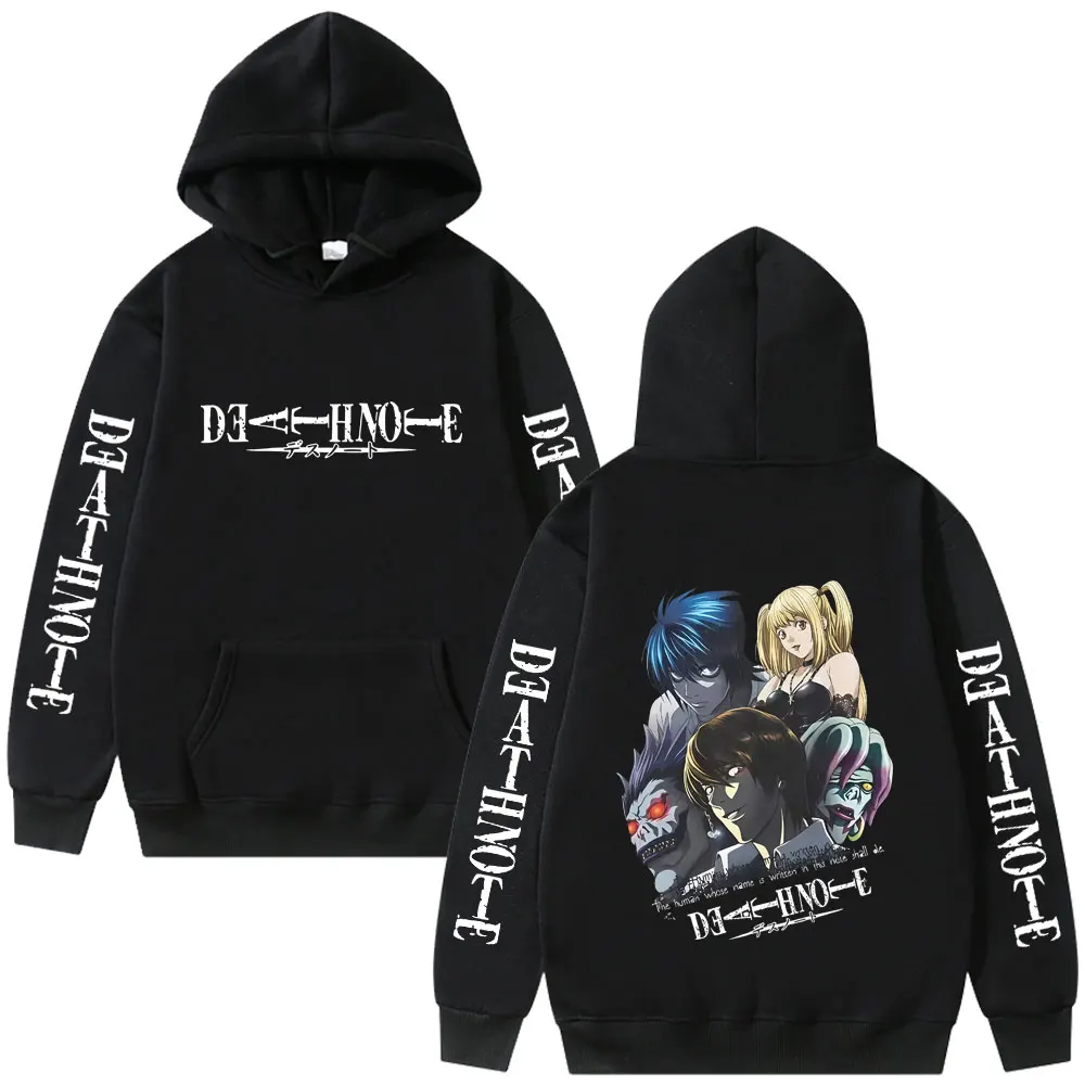 

Anime Death Note Yagami Light MisaMisa Ryuk L Lawliet Graphic Print Hoodie Men Women Casual Cotton Vintage Oversized Pullover