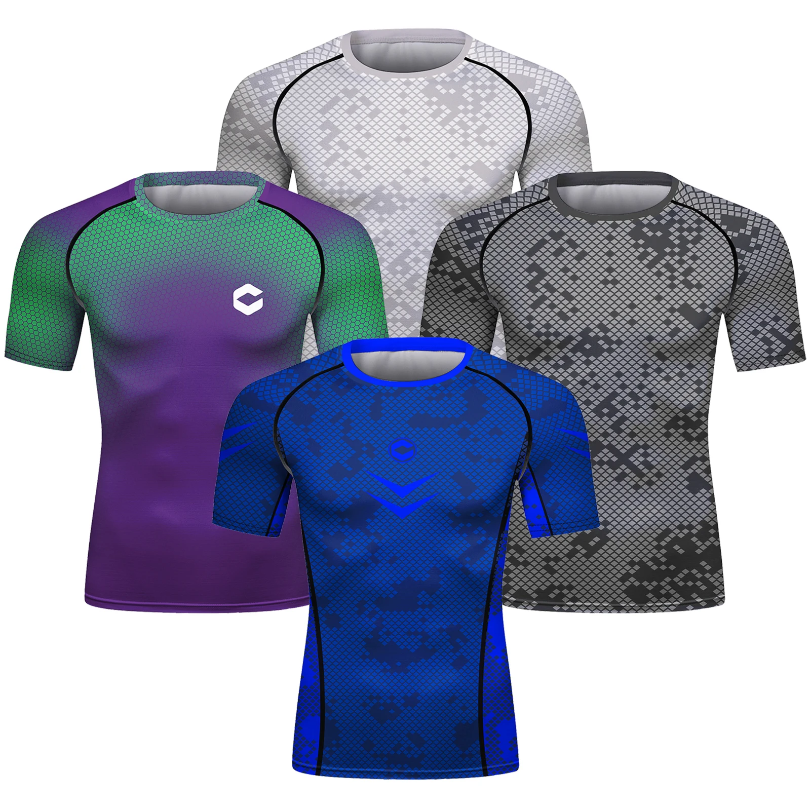 Short Sleeve Mens Rashguard MMA T-shirt Quick-dry Underwear Compression Shirts Rush Guard for Workout Sports Gym Fitness Surfing image 3