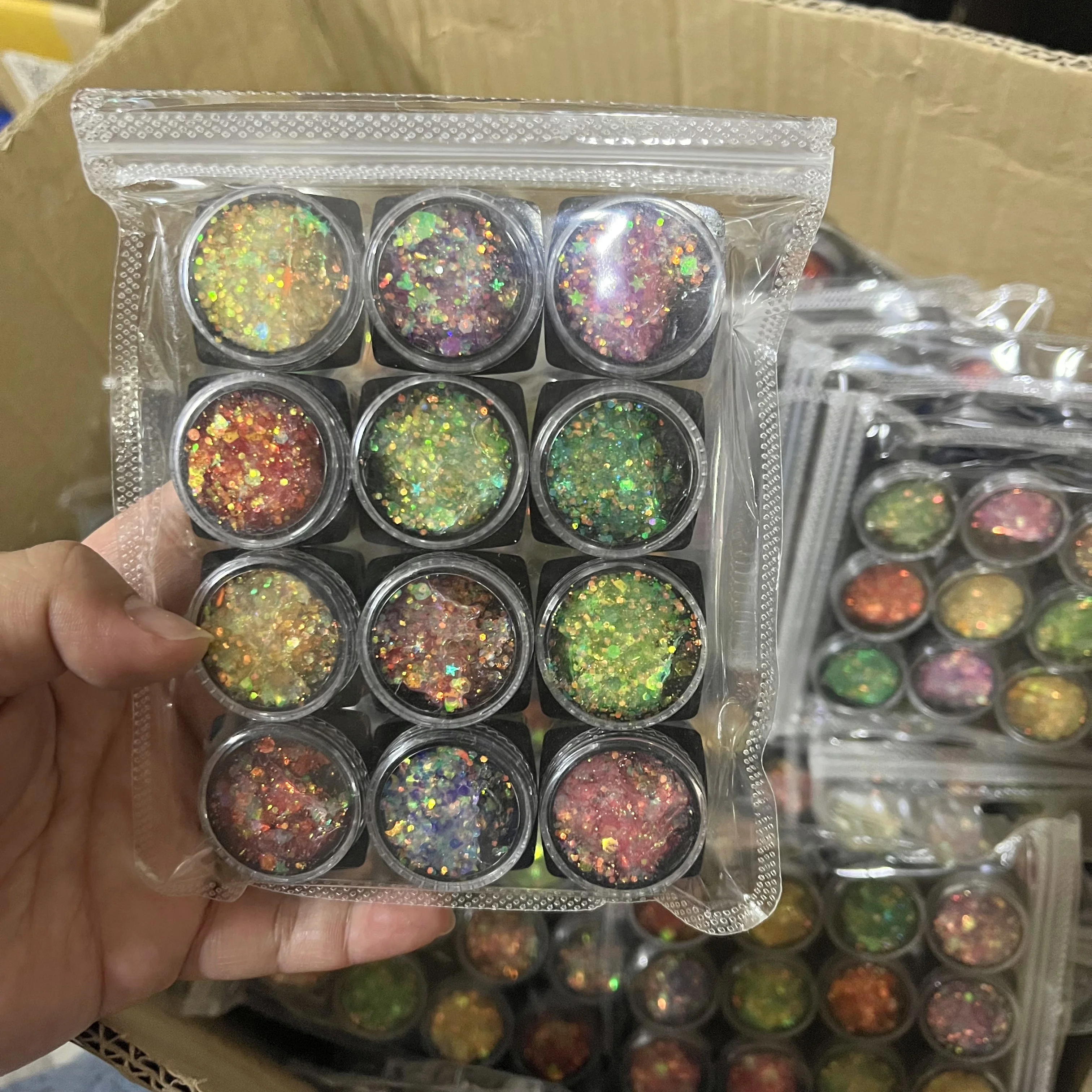 1box Body Face Eye Glitter Sequin Gel Face Jewels Eyeshadow Shimmer Pigment Cream Eye Shiny Skin Face Festival Cosmetic Glitter*