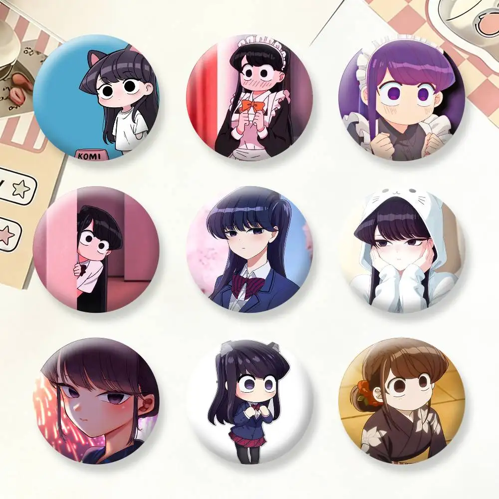 

Anime K-Komi Cannot C-Communicate Brooches Cartoon Badge Pins Backpack Hat Accessories Friend Gift