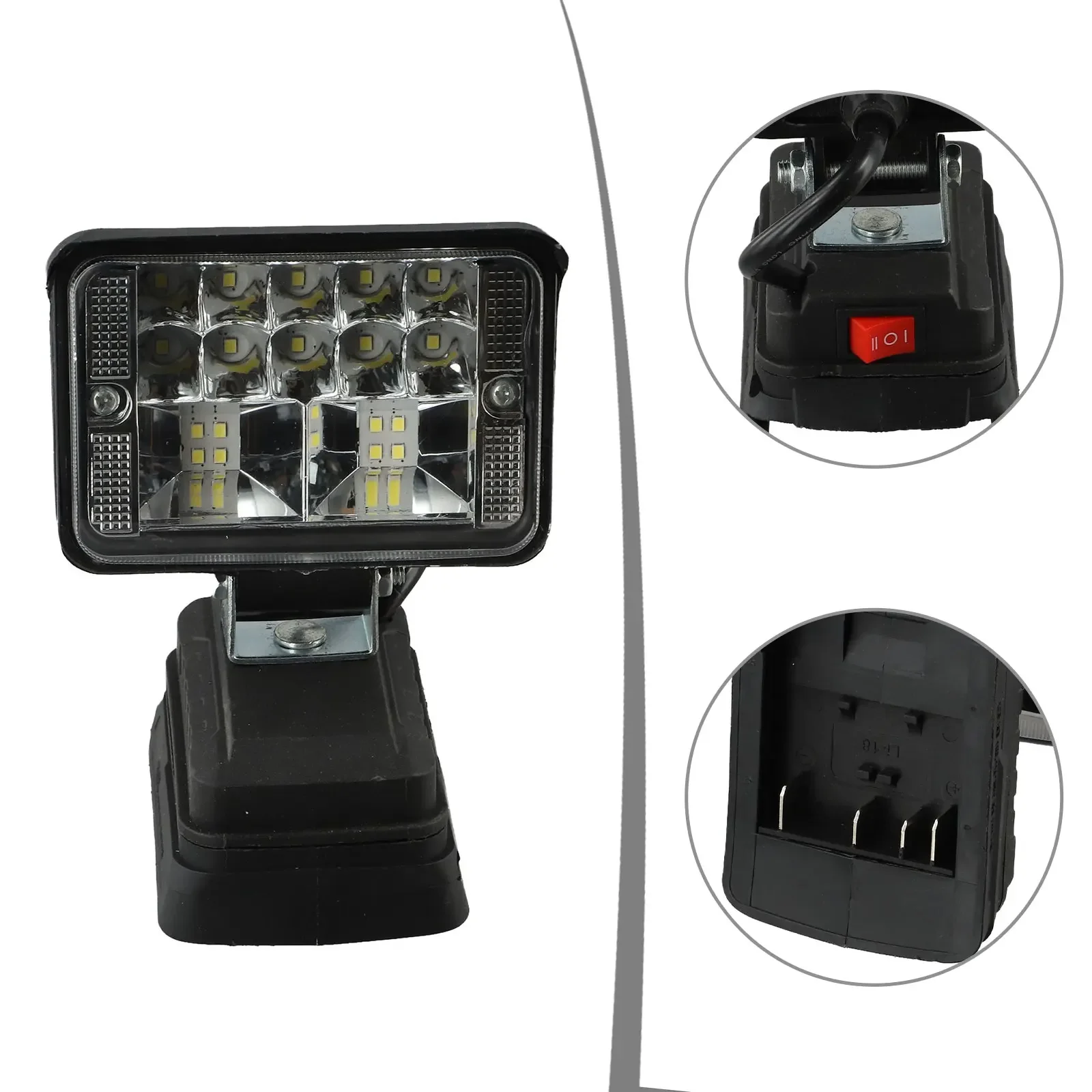 

Cordless Led Work Light Circuit Breaker Finder Adjustable Brightness Floodlight Overload Protection Rotatable Work Light